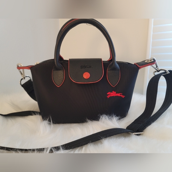 Longchamp Handbags - Longchamp Bag Extra Small Le Pliage Nylon Top Handle (Black)